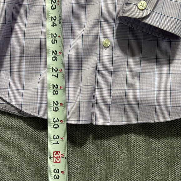 Charles Tyrwhitt Mens Extra Slim Fit Non Iron Dress Shirt 15/33 Purple Check - Picture 5 of 7